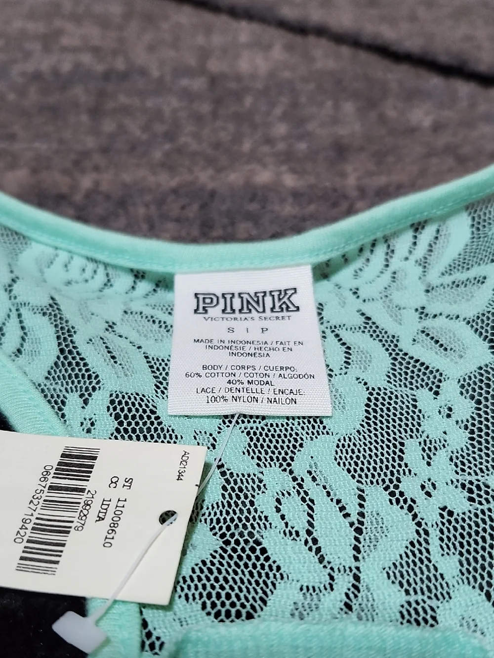 VS PINK 2013 MINT GREEN TUNIC-LENGTH LACE RACERBACK SWIM COVER-UP TANK-TOP - Picture 3 of 11